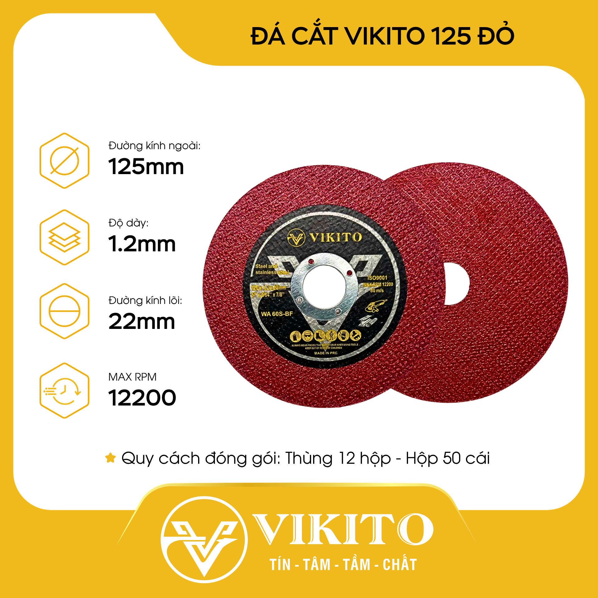 Đá cắt VIKITO 125 đỏ